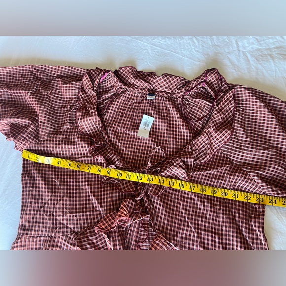 Old Navy Burgundy Plaid Top XL tall nwt - Picture 4 of 8